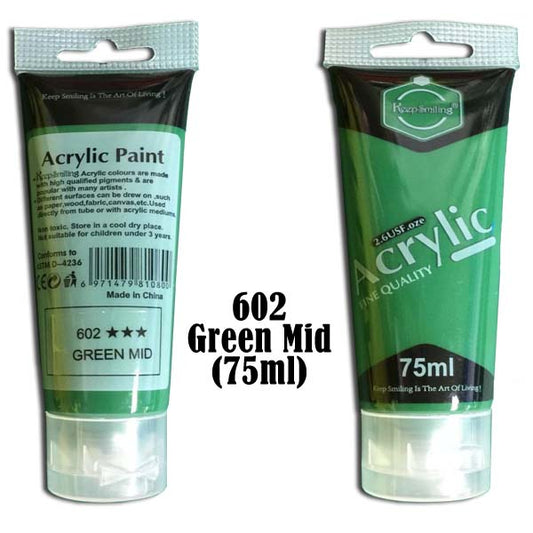 Keep Smiling Acrylic Paint Tube 75 Ml - Green Mid - No:602