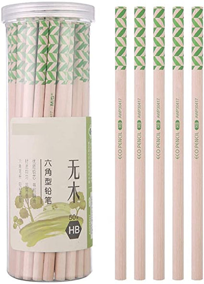 أقلام رصاص سداسية الشكل من إم آند جي ريبيللي، بدون خشب، من نوع HB - 50 قطعة - رقم: 30417 