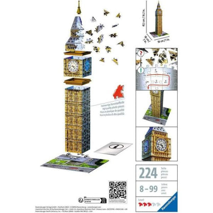 أحجية ثلاثية الأبعاد من رافنسبورغر - بيغ بن - ٢١٦ قطعة - رقم: ١٢٥٥٤