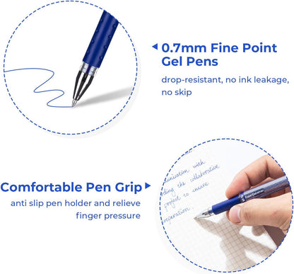 M&G Chenguang Pack of 2 Expert Gel Pen Set – 2 Blue Gel Pens, 0.7mm Bullet Tip - No: AGP136R2
