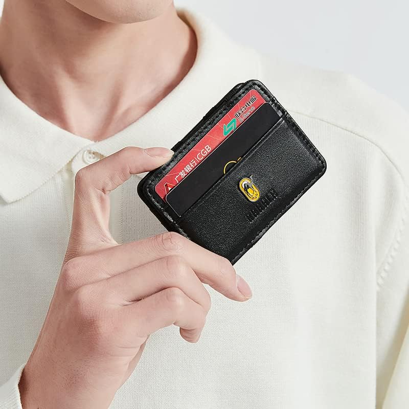 Rahala Men's Leather Bifold Cash Strap Cardholder Wallet (Black) - No:RA108