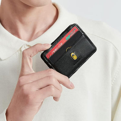 Rahala Men's Leather Bifold Cash Strap Cardholder Wallet (Black) - No:RA108