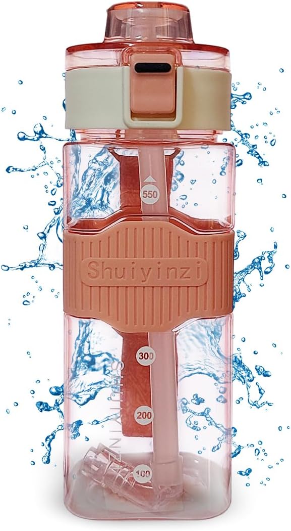 Water Bottle Leak-Proof Sport with Straw, Portable Fashion Outdoor - 500ml