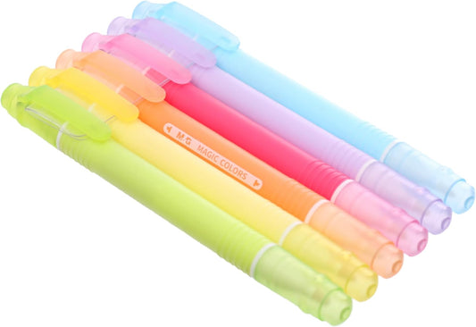 M&G Chenguang erasable Highlighter Set, 6 Vibrant Colors, Chisel Tip for Precise Highlighting - No:AHM25871