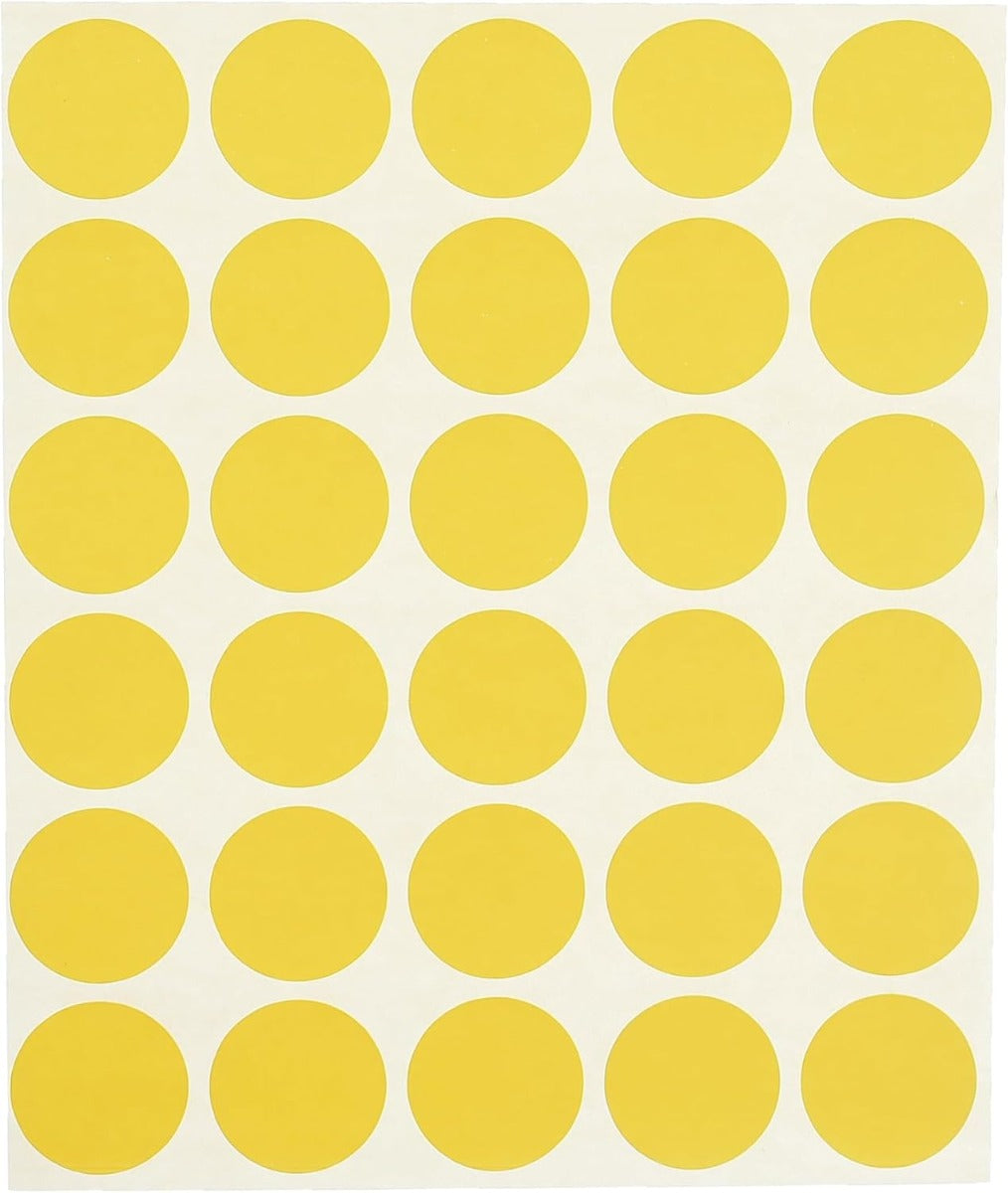 El Manar Bold Dynamic Round Adhesive Label Sticker, 25 mm With Premium Material - Yellow