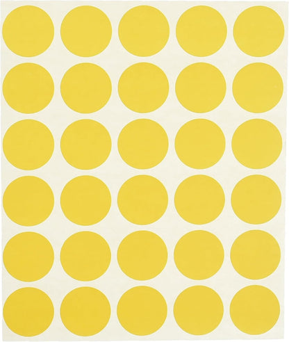 El Manar Bold Dynamic Round Adhesive Label Sticker, 25 mm With Premium Material - Yellow