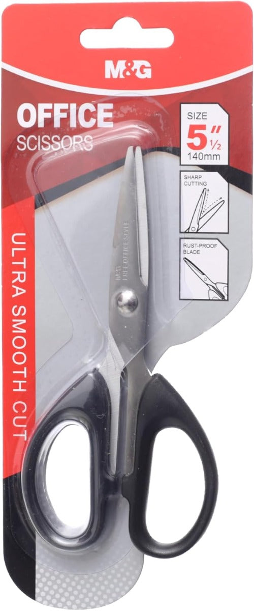 مقص مكتبي من إم آند جي تشنغوانغ، شفرات من الفولاذ المقاوم للصدأ 5 بوصة للمقصات الصغيرة - رقم: ASS913T0