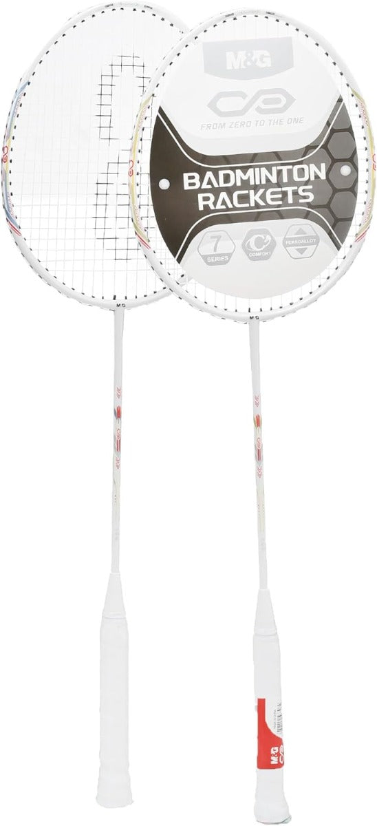 مجموعة مضارب تنس الريشة من إم آند جي تشنغوانغ، قطعتان من المضارب خفيفة الوزن مع 3 كرات (ريش) للعب النشط -