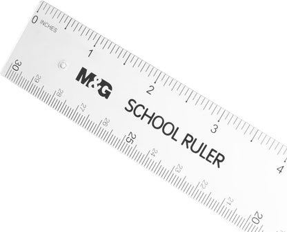 مسطرة بلاستيكية من إم آند جي تشنغوانغ، قياسات دقيقة وخفيفة الوزن، 30 سم، رقم المنتج: ARL960X0 