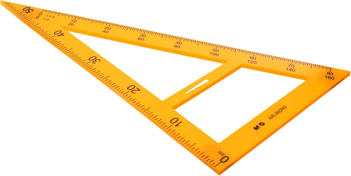مسطرة مثلثة كبيرة من إم آند جي تشنغوانغ، بزاوية 60 درجة لقياسات هندسية دقيقة، طولها 50 سم - رقم المنتج: ARL960N9