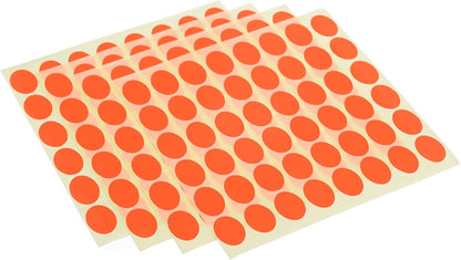 El Manar Striking Oval Adhesive Label Sticker, 17x24 mm With Premium Material  - Red Fluorescent