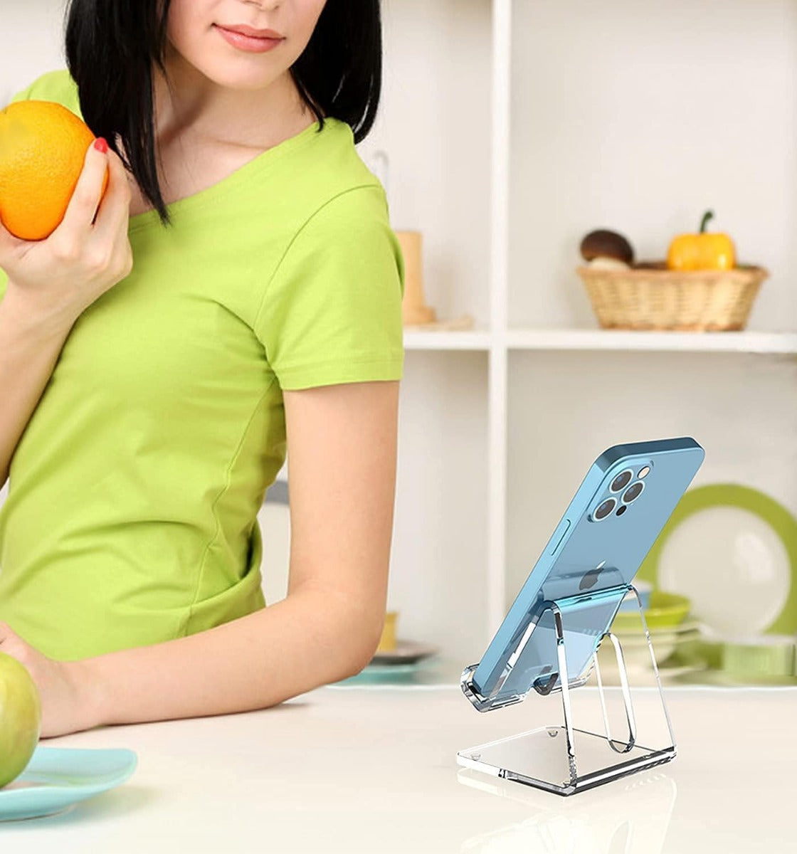 حامل هاتف محمول من الأكريليك للمكتب. 