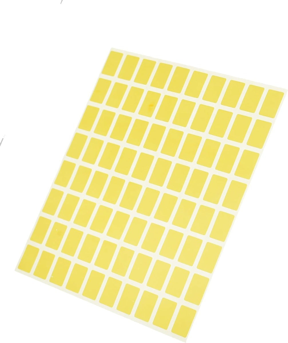 El Manar Sleek Precision Adhesive Label Sticker, 12x18 mm With Premium Material - Yellow