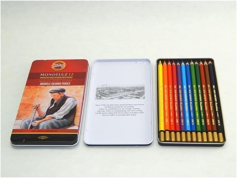 علبة أقلام تلوين مائية من كوه-إي-نور مونديلوز مع 12 لونًا - رقم: 3722