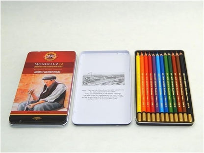 علبة أقلام تلوين مائية من كوه-إي-نور مونديلوز مع 12 لونًا - رقم: 3722