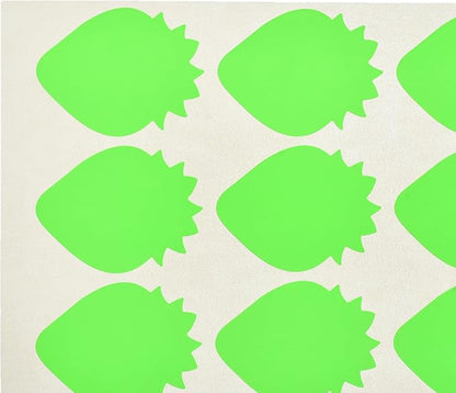 El Manar Whimsical Strawberry-Shaped Adhesive Label Sticker, 31x41 mm With Premium Material - 50 labels - Green Fluorescent - No: 0795