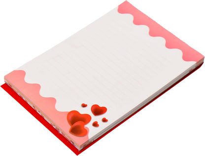 Yassin. Block Note Heart, 20 * 14 Cm, Heel, Red White