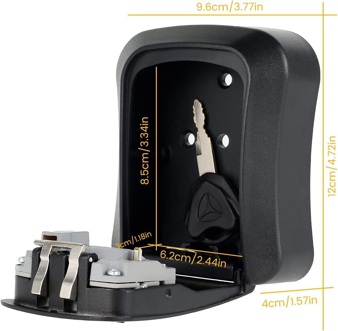 Key Safe Box Code Lock-Storage Key Box Outdoor Wall Mounted Security Password Key Box 4 Combination Code