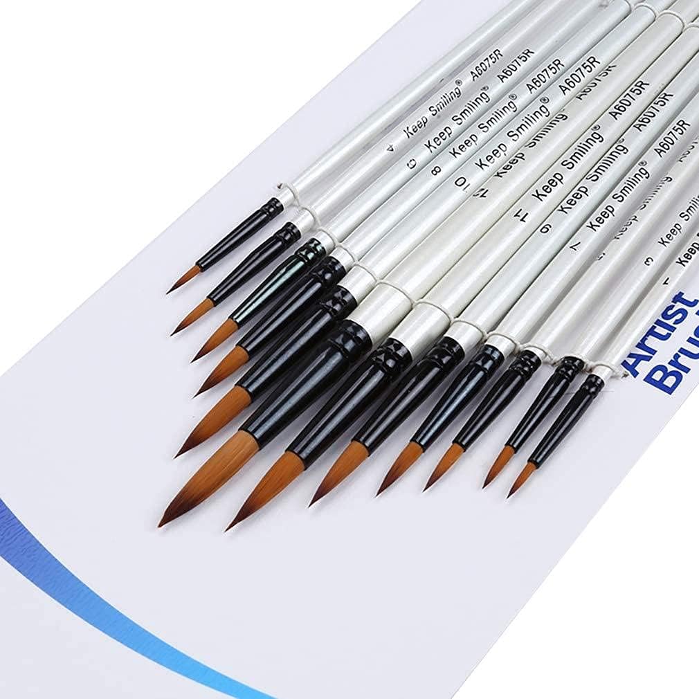 Keep Smiling Round brushes set of 12 brushes of different sizes - A6045R