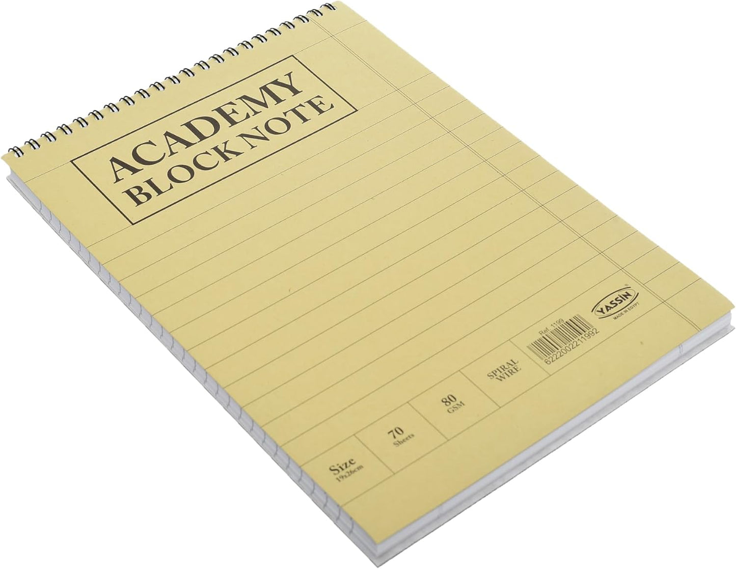 دفتر ملاحظات ياسين أكاديمي، 70 ورقة، مقاس K16، مُجلّد بسلك حلزوني، لتدوين الملاحظات والتخطيط. 