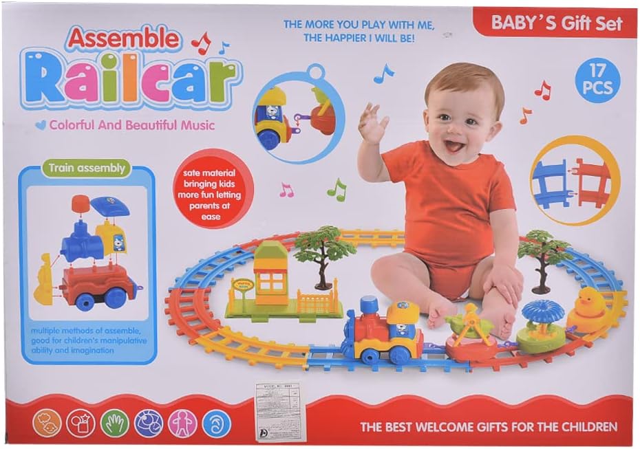 Assemble railcar with waiting room set of 17 pieces for kids - No:9991