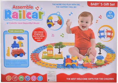 Assemble railcar with waiting room set of 17 pieces for kids - No:9991