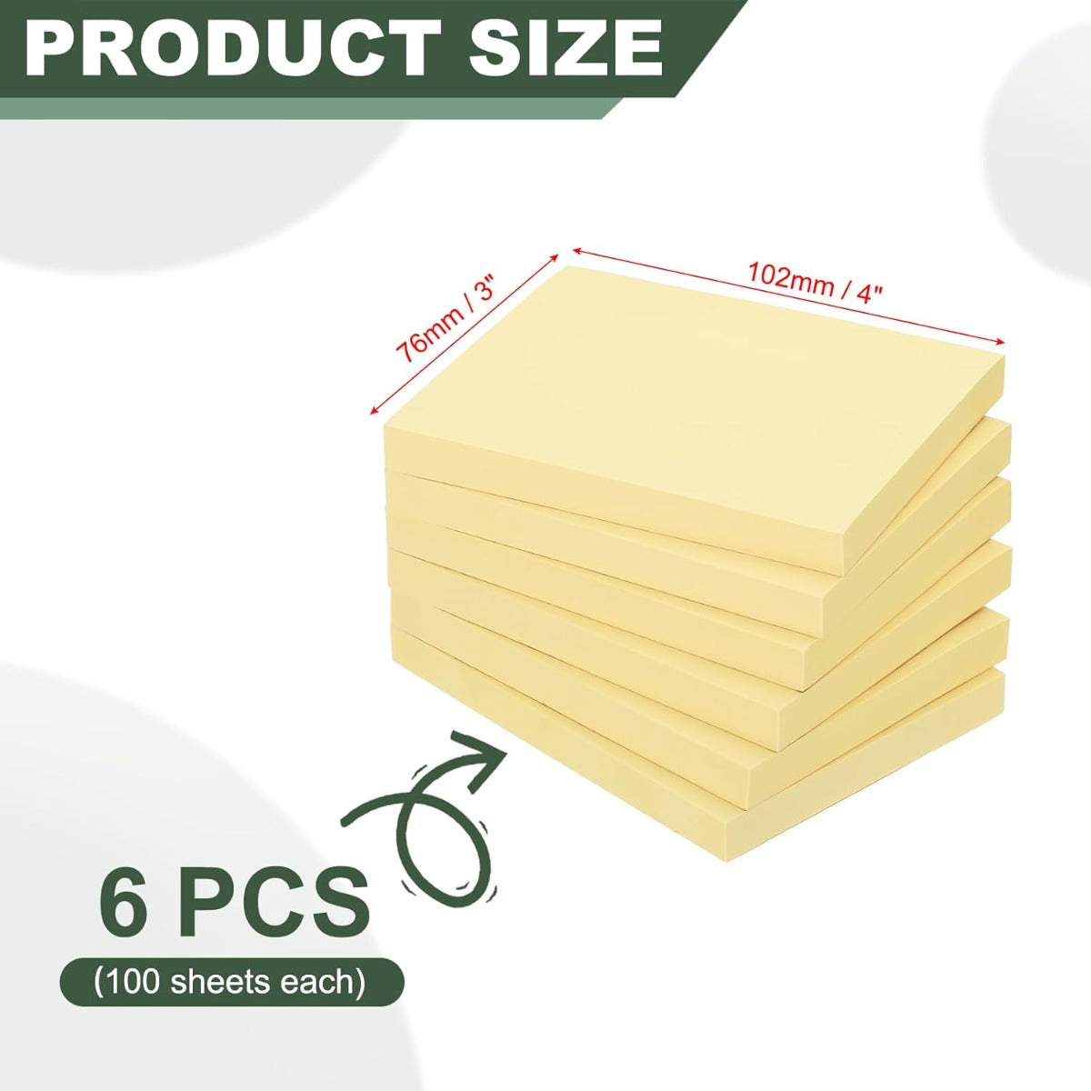 M&G Sticky Notes 3x4 Inch 6-Pad Pack Assorted Colors (6947503798031)