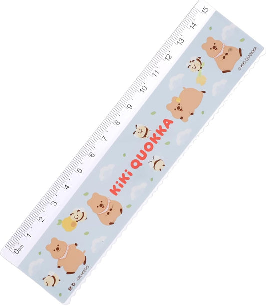 M&G Chenguang KIKI Quokka Plastic Ruler, 15cm for Precise Measurements - 1pcs - No:ARL960DG