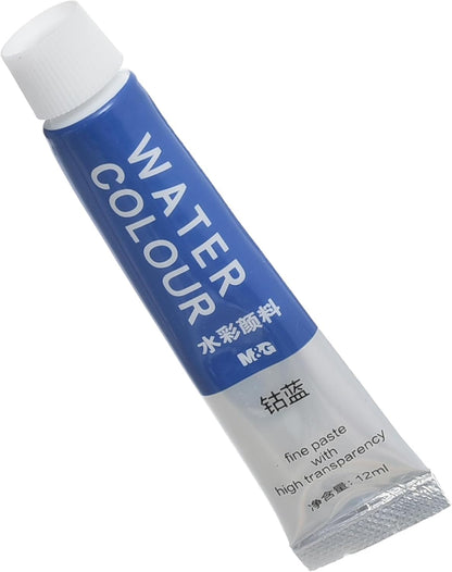 M&G Chenguang Watercolor Tubes, Vibrant Artistic Creations, Non-Toxic, 12 Colors - 12ml - No: APL976F8