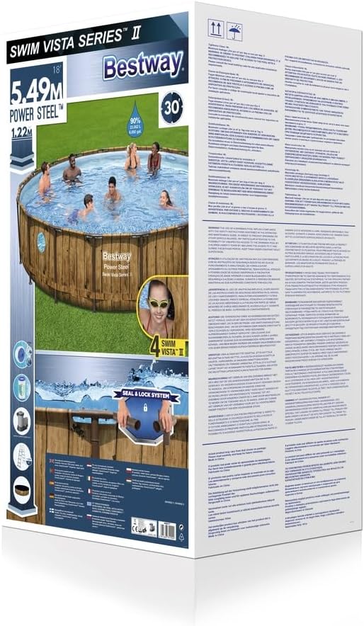 Bestway Power Steel Swim Vista Series Above Ground Pool Complete Set with Filter Pump 549x122 cm - No: 56977