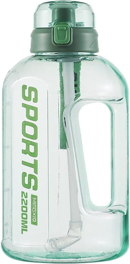 Zannuo Sports Water Bottle with Built-In Straw and One-Touch Flip Lid – 1600ml - Assorted Color - 1pcs