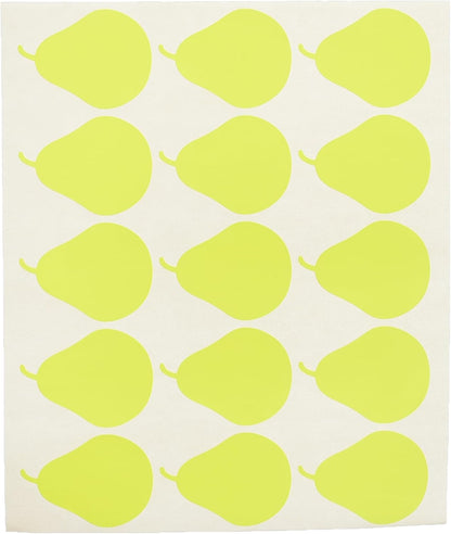 El Manar Delightful Pear-Shaped Adhesive Label Sticker, 31x41.5 mm With Premium Material - Yellow Fluorescent - 60 Labels - No: 0797