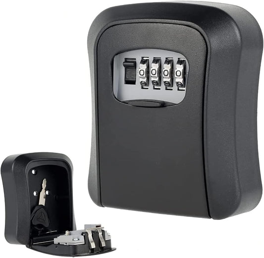 Key Safe Box Code Lock-Storage Key Box Outdoor Wall Mounted Security Password Key Box 4 Combination Code