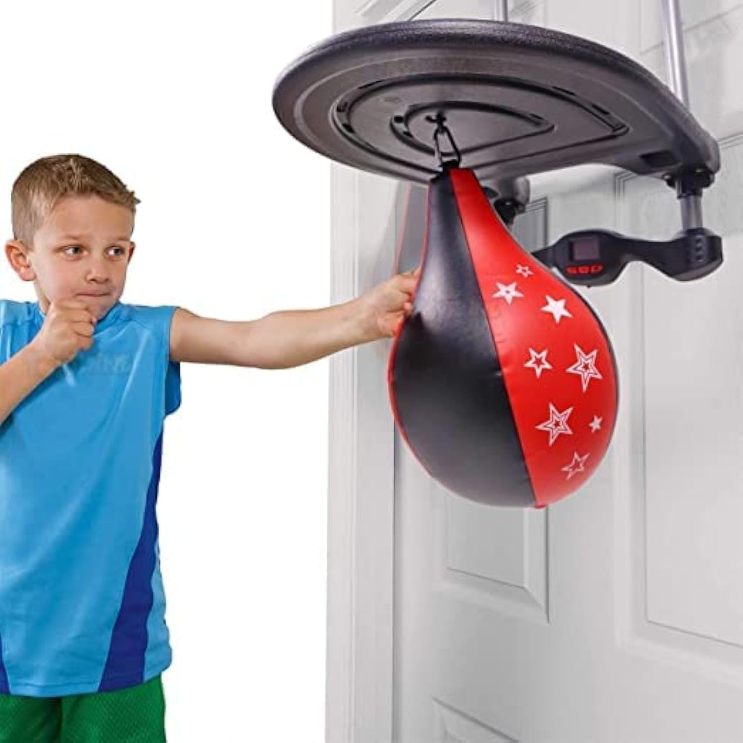 Punching Bag,Over the Door Speed Bag Boxing Punching Game | Electronic Punch Counter - No:143881H
