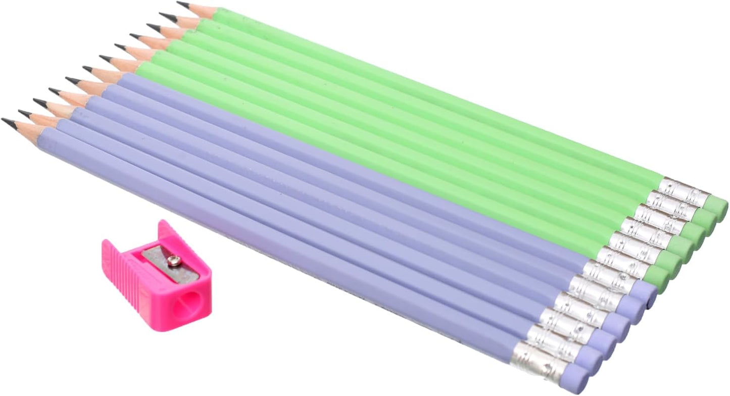 M&G Chenguang Soft Animals Lucky 2B Wooden Pencils with Free Sharpener – 12-Pack, Break-Resistant, Easy to Sharpen, School & Drawing Use - No: AWP308G2