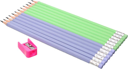M&G Chenguang Soft Animals Lucky 2B Wooden Pencils with Free Sharpener – 12-Pack, Break-Resistant, Easy to Sharpen, School & Drawing Use - No: AWP308G2