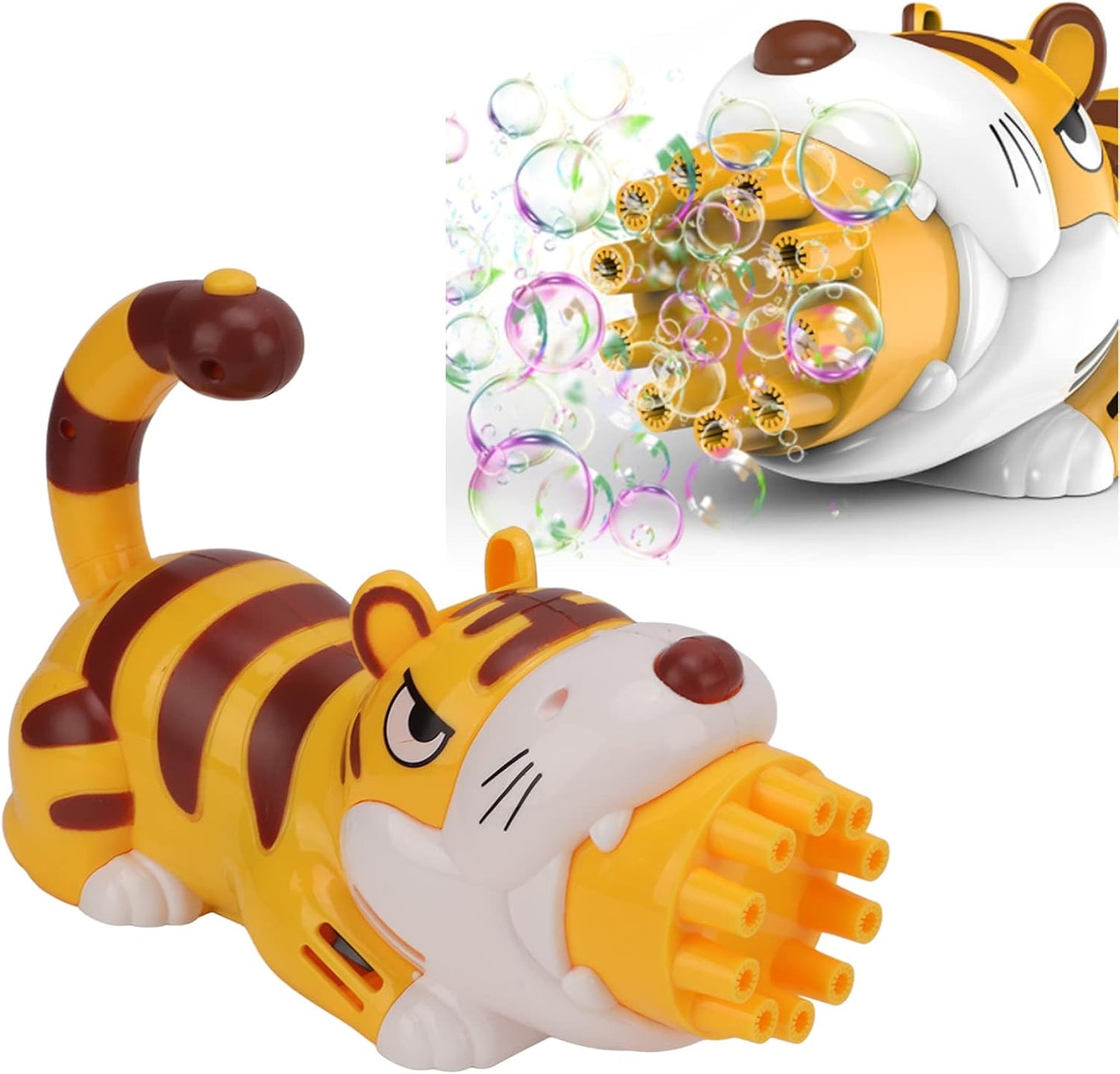 Bubble Machine, Cartoon Tiger Electric Bubble Blower Battery Operated for Outdoor Play - No:P024
