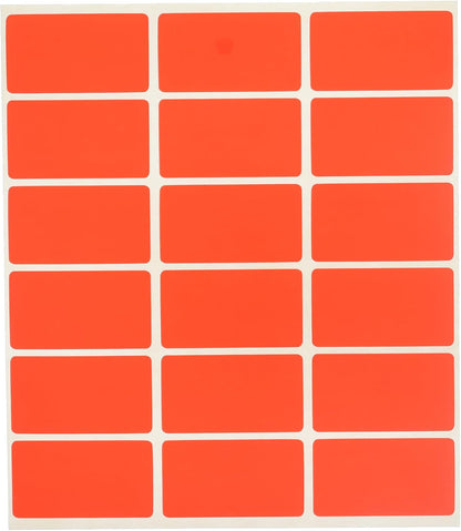 El Manar High-Impact Medium Adhesive Label Sticker, 25x45 mm With Premium Material - Red Fluorescent - 72 Labels - No: 0697