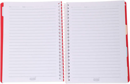 NoteBook Yassin 5 rings spiral notebook, 14.8x21 cm, 190 sheets, - Size: A5 - assorted colours