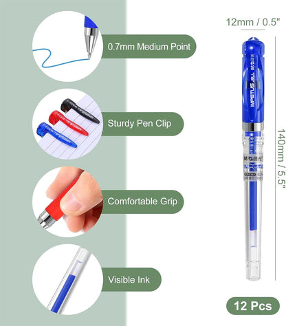 M&G Chenguang Pack of 2 Vision Gel Pen Set – 2 Blue Gel Pens, 0.7mm Bullet Tip  - No: AGP11177