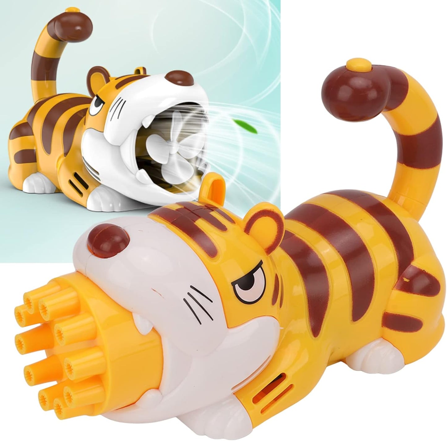 Bubble Machine, Cartoon Tiger Electric Bubble Blower Battery Operated for Outdoor Play - No:P024