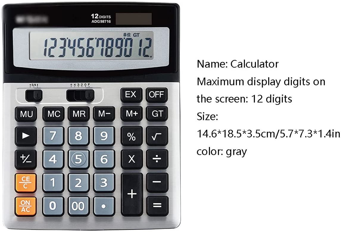 M&G Chenguang Portable Dual Power Calculator, 12-Digit - No:ADG98716