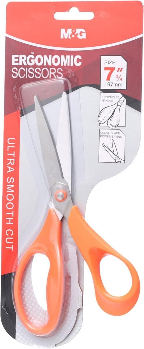 M&G Chenguang Ergonomic Scissors, 8 inch  Stainless Steel Blades for Precise Cutting - No:ASS913U0