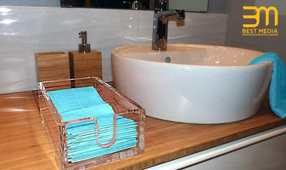 حامل مناديل ورقية أكريليك للضيوف. 