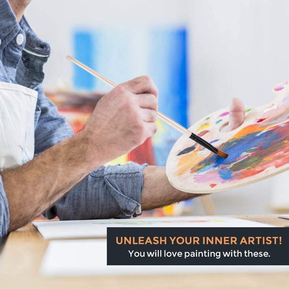 Keep Smiling Nylon Hair Angled brushes set of 12 brushes of different sizes - No:A6075X