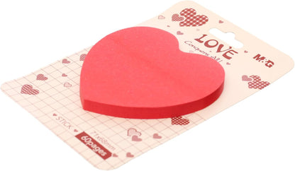 M&G Chenguang Heart Love Sticky Note 3x3 Inch, for Organized and Colorful Note-Taking, 60 Sheets per Pad - No:YD-944
