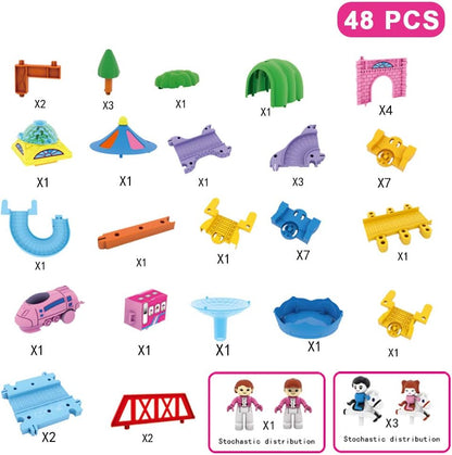 لعبة أحجية جديدة وممتعة على شكل مسار دوار، مزودة بإضاءة وصوت، 48 قطعة - رقم: 2167A