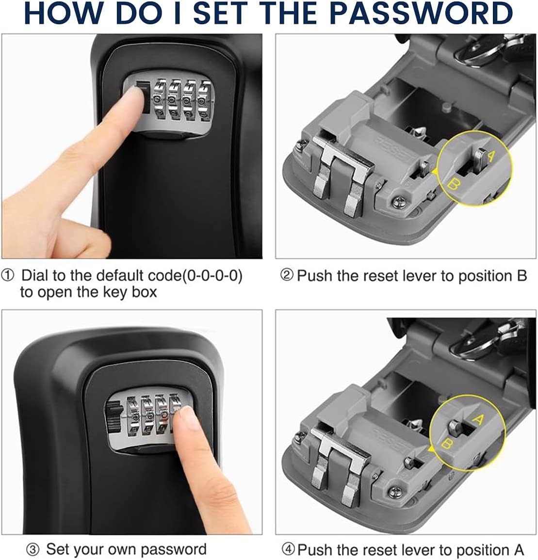 Key Safe Box Code Lock-Storage Key Box Outdoor Wall Mounted Security Password Key Box 4 Combination Code
