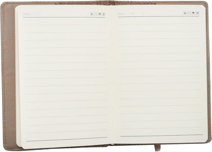 دفتر ملاحظات جلدي من إم آند جي تشنغوانغ، أنيق ومتين، مسطر بـ 25 خانة، 160 ورقة - المقاس: 205 مم × 143 مم - الرقم: APYD2K78