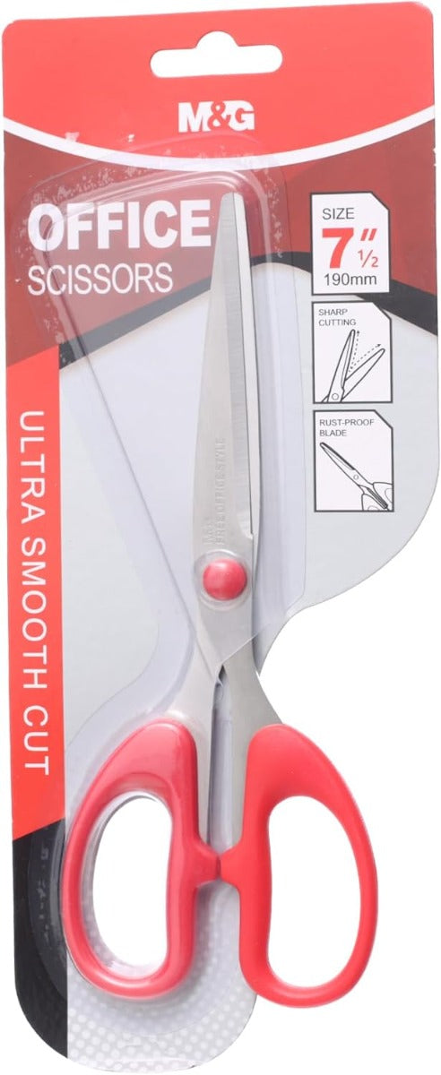 M&G Chenguang Office Scissors Ultra Smooth Cut 7 inch Stainless Steel Blades for Smooth Cutting - No:ASS913U1